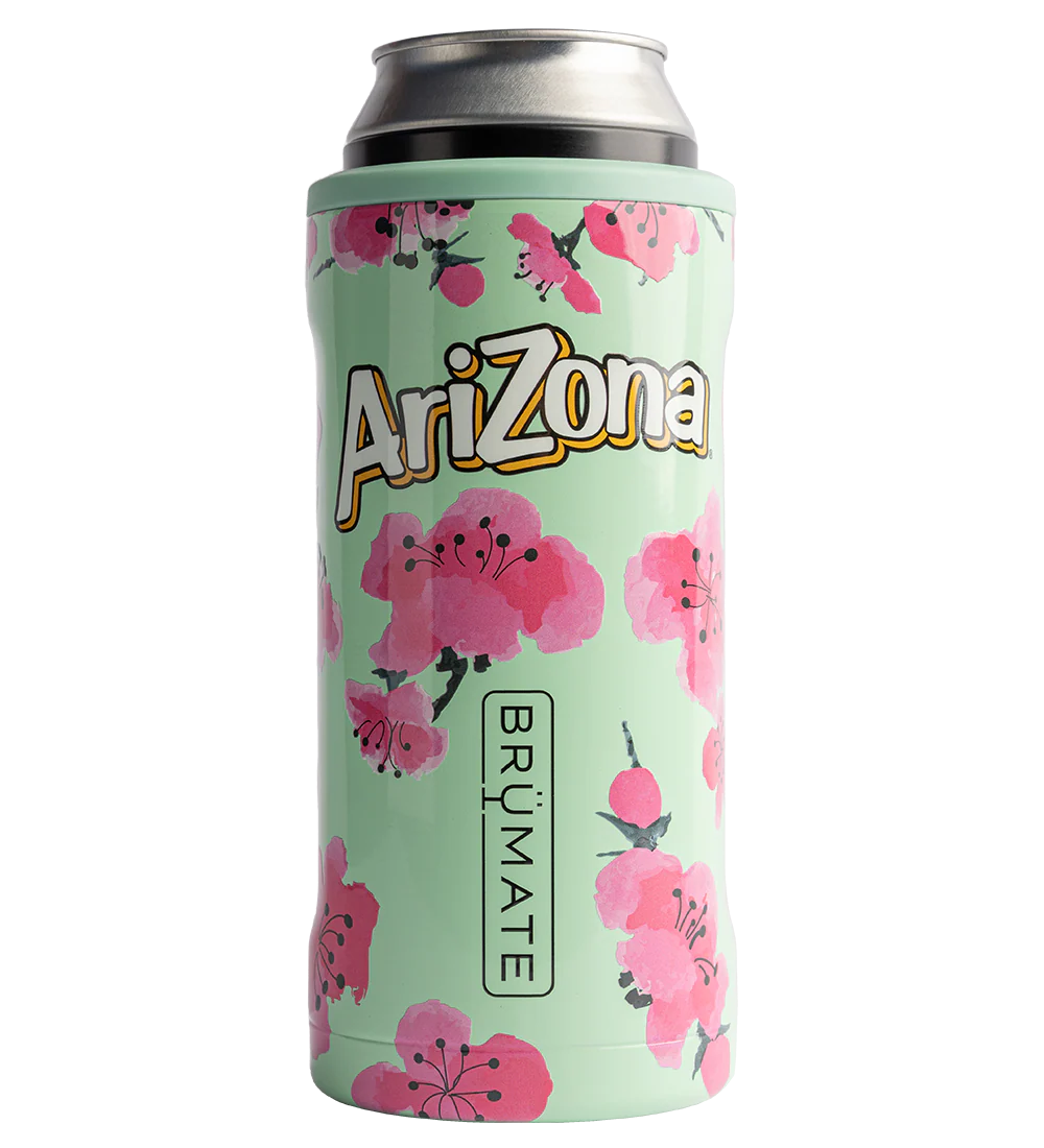 Teal & Pink Cherry Blossom Stainless Steel Can Sleeve - Image 4