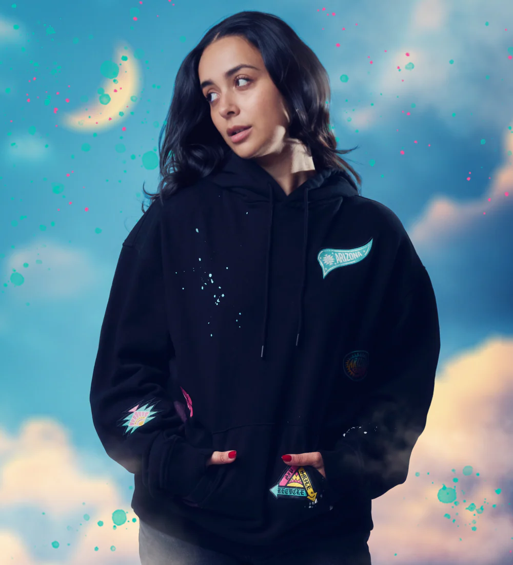 Black Paint Splatter Cotton Hoodie - Image 4