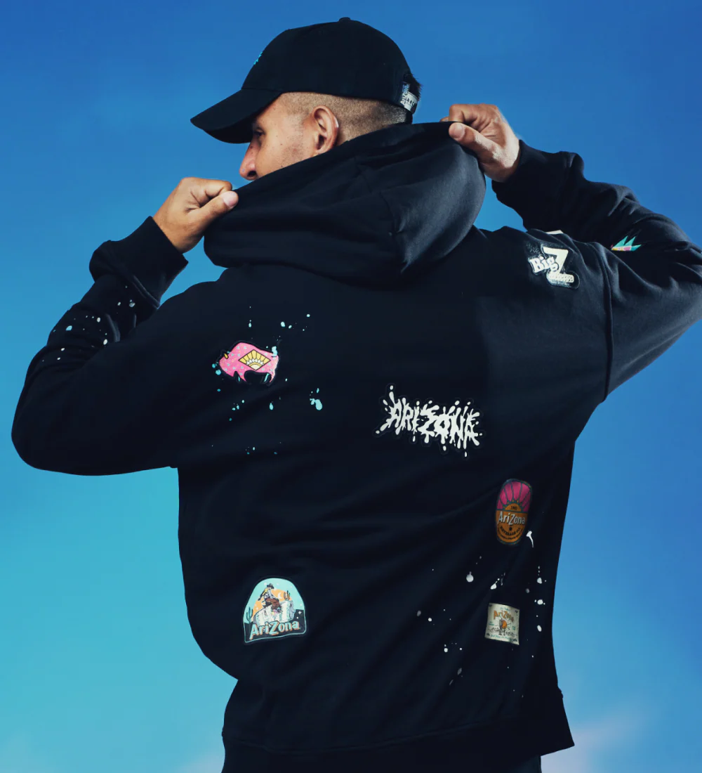 Black Paint Splatter Cotton Hoodie - Image 5