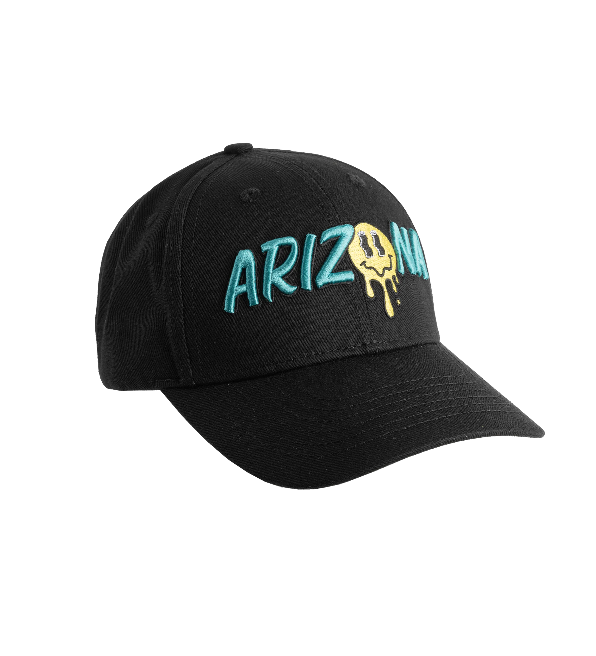 Black & Teal Club 'Zona Drippy Smiley Snapback Hat - Image 4