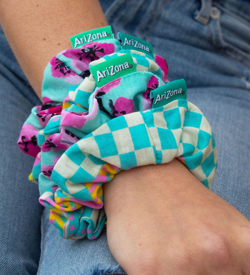 Teal & Pink Cherry Blossom Scrunchie - Image 5