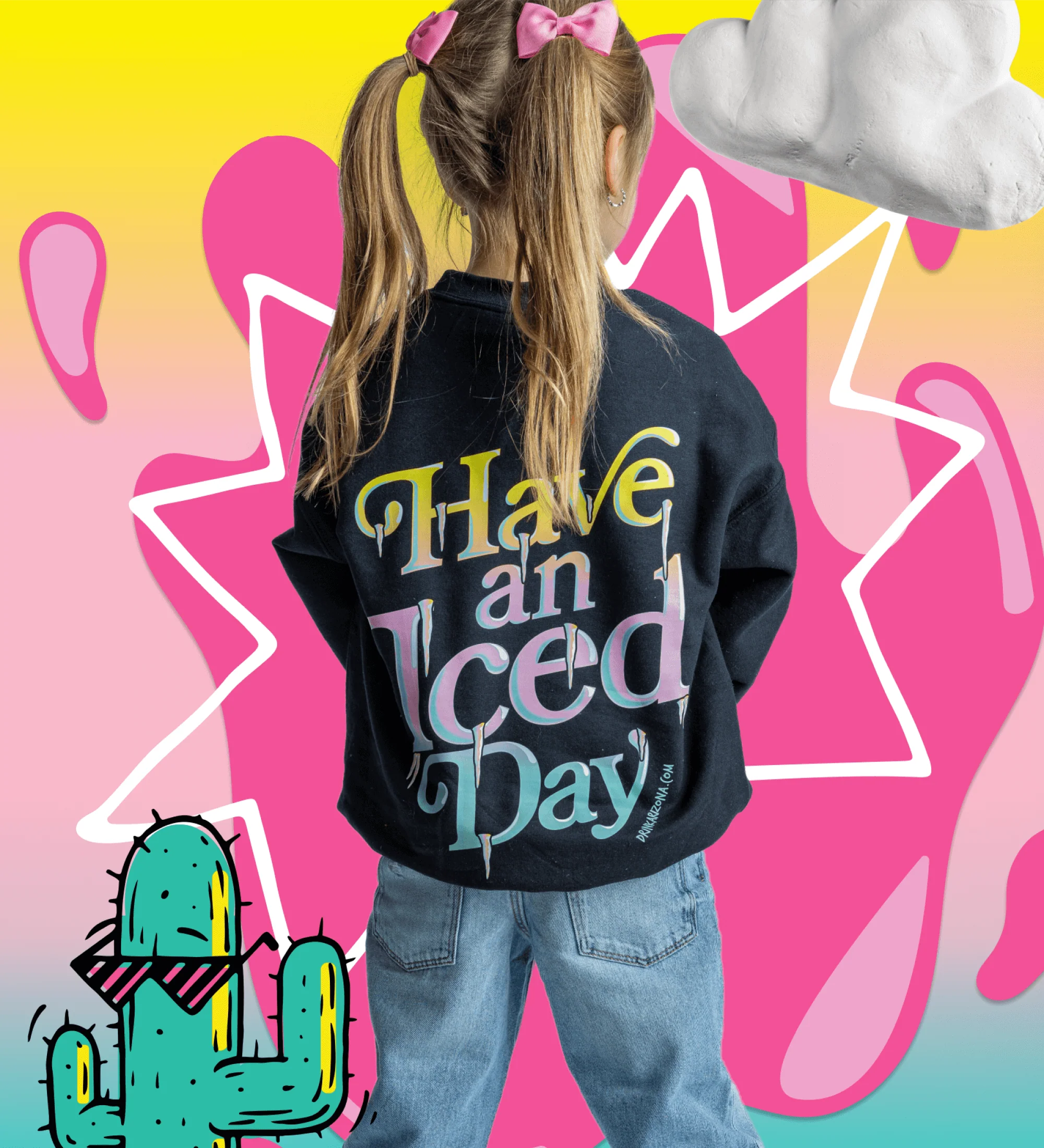 Black Have an Iced Day Cotton-Blend Crewneck Sweatshirt | Youth - Image 3