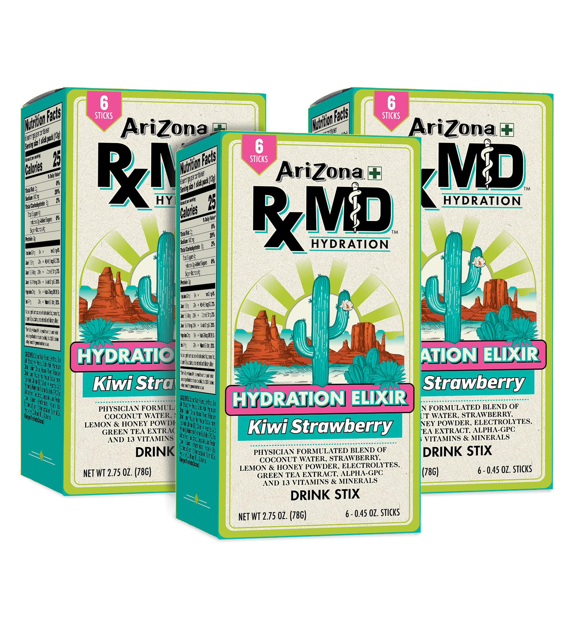 RXMD Kiwi Strawberry 18-Count Hydration Stix Pack | 18 count / 3 boxes - Image 3