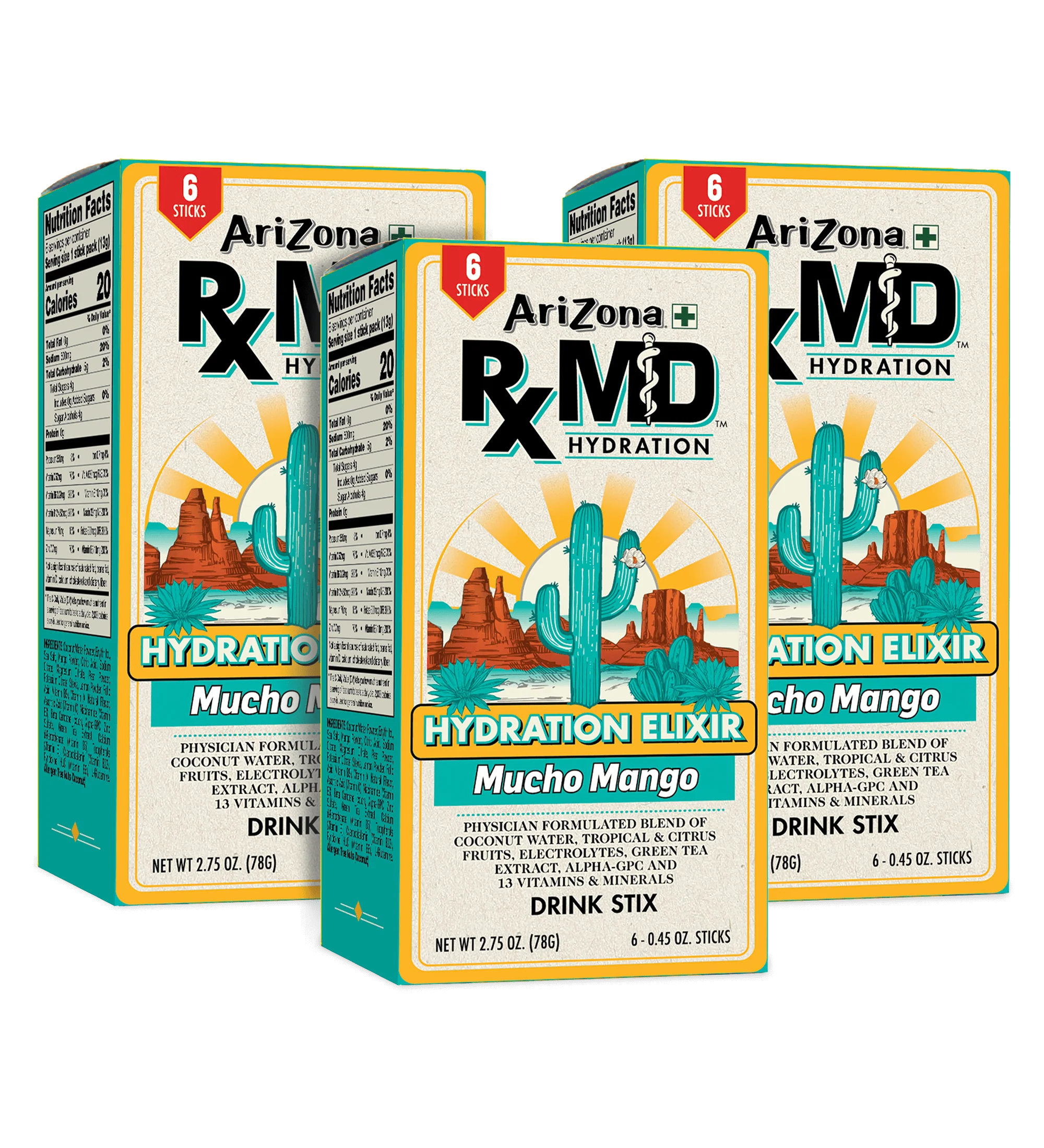 RXMD Mucho Mango 18-Count Hydration Stix Pack | 18 count / 3 boxes - Image 3