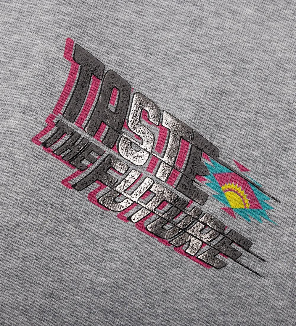 Heather Gray Taste the Future Cotton Hoodie - Image 4