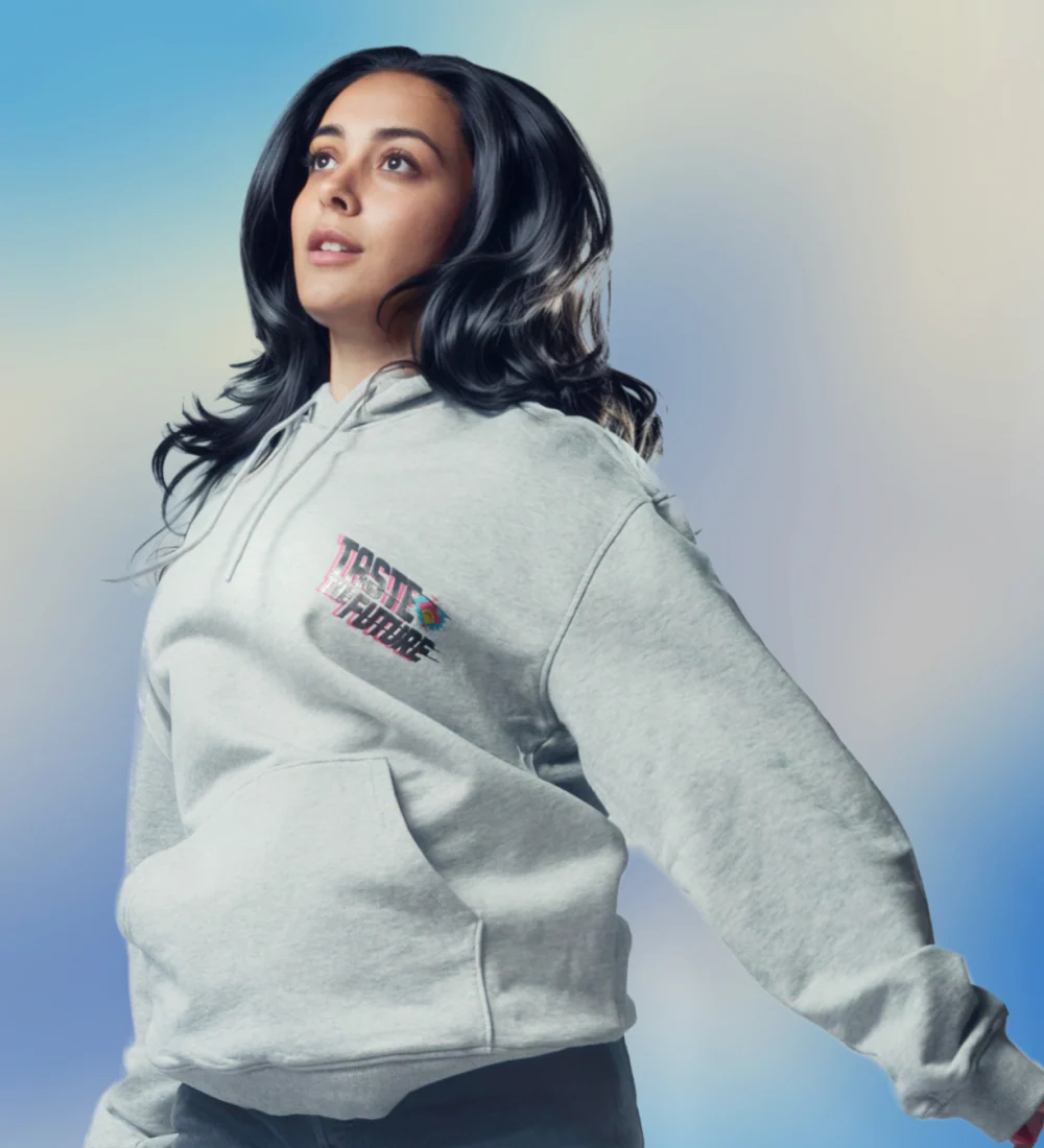 Heather Gray Taste the Future Cotton Hoodie - Image 5