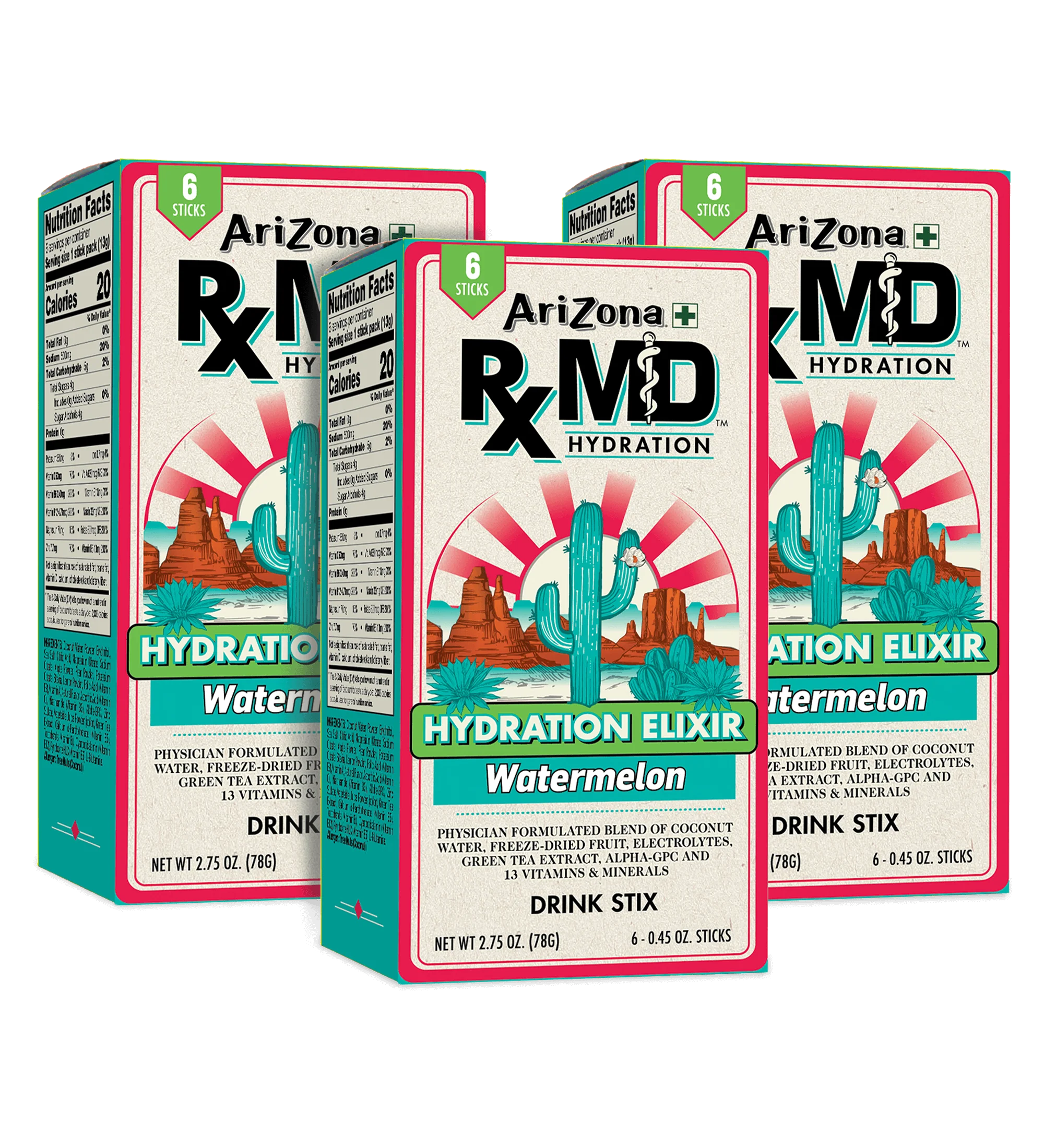 RXMD Watermelon 18-Count Hydration Stix Pack | 18 count / 3 boxes - Image 3
